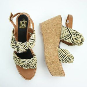 Makers Tribal Aztec Print Knotted Wedges Cork